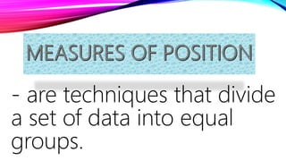 measures of position - grade 10 math | PPTX