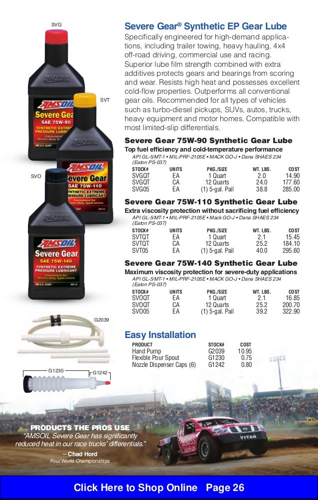 Amsoil Severe Gear 75w 90 >> G100 Amsoil Severe Gear 75w 90 >> G100