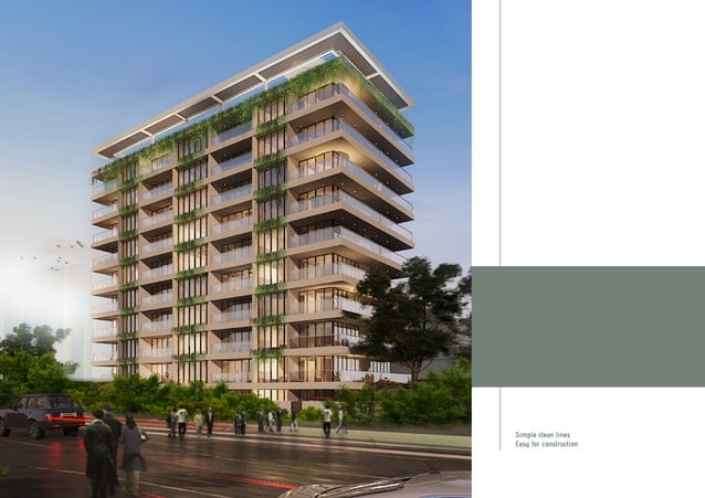 Beautiful view of Sustainable Apartment Building With Penthouse View