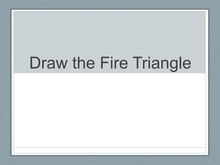 Draw the Fire Triangle
 