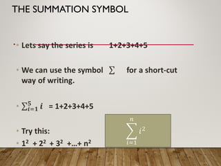 THE SUMMATION SYMBOL
 