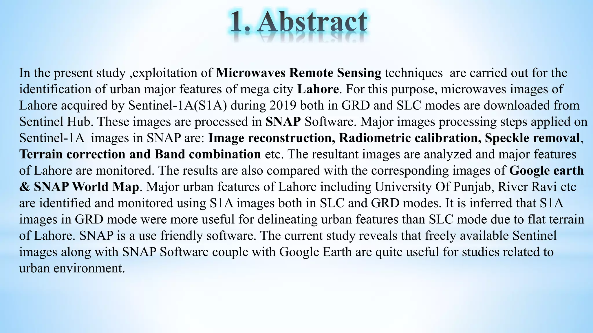 Exploration of snap using sentinal 1 images | PPTX