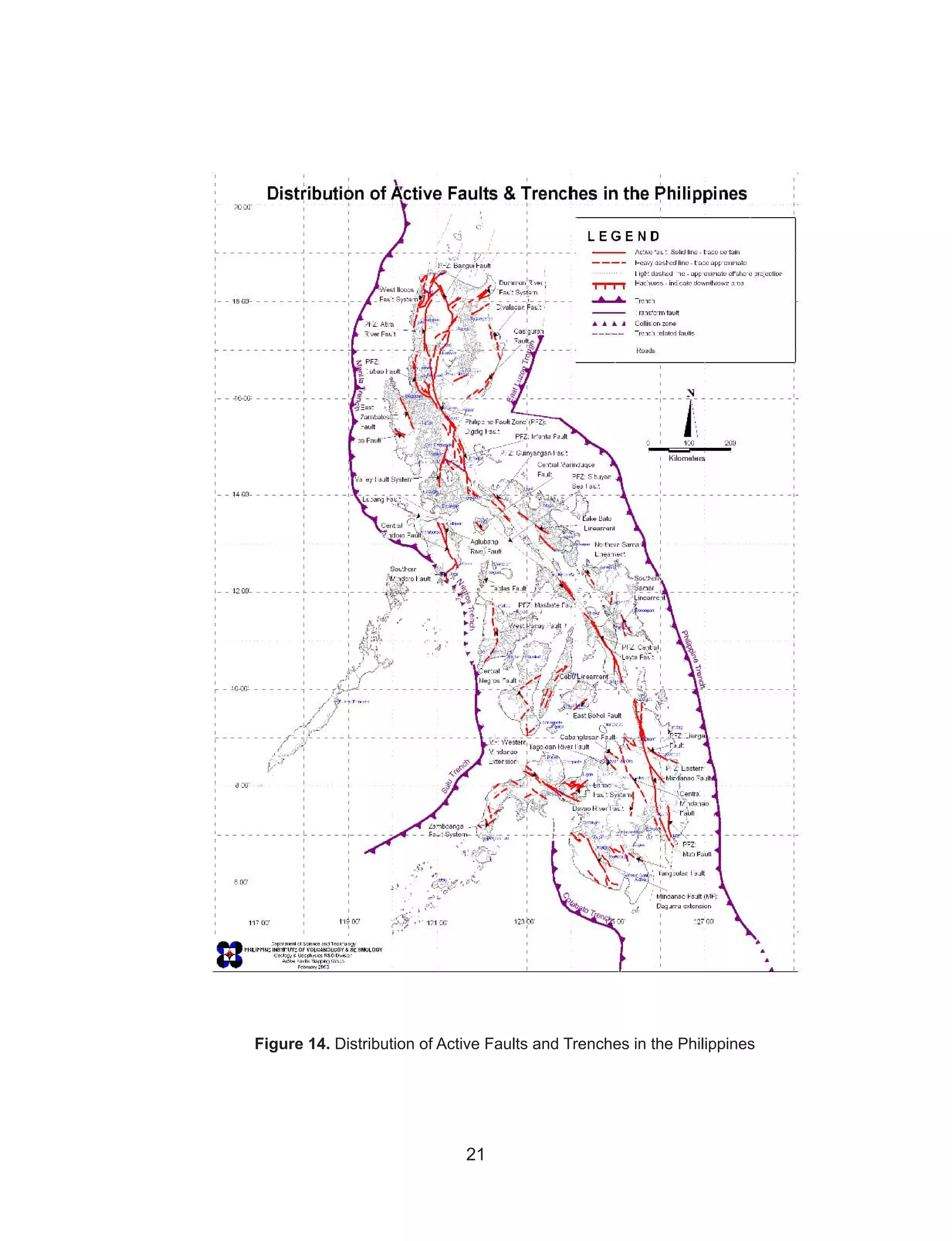 21
Figure 14. Distribution of Active Faults and Trenches in the Philippines
 