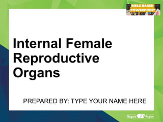 Internal Female
Reproductive
Organs
PREPARED BY: TYPE YOUR NAME HERE
 