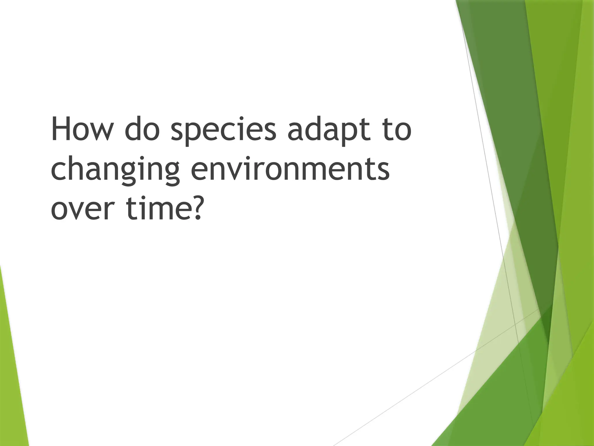 How do species adapt to
changing environments
over time?
 