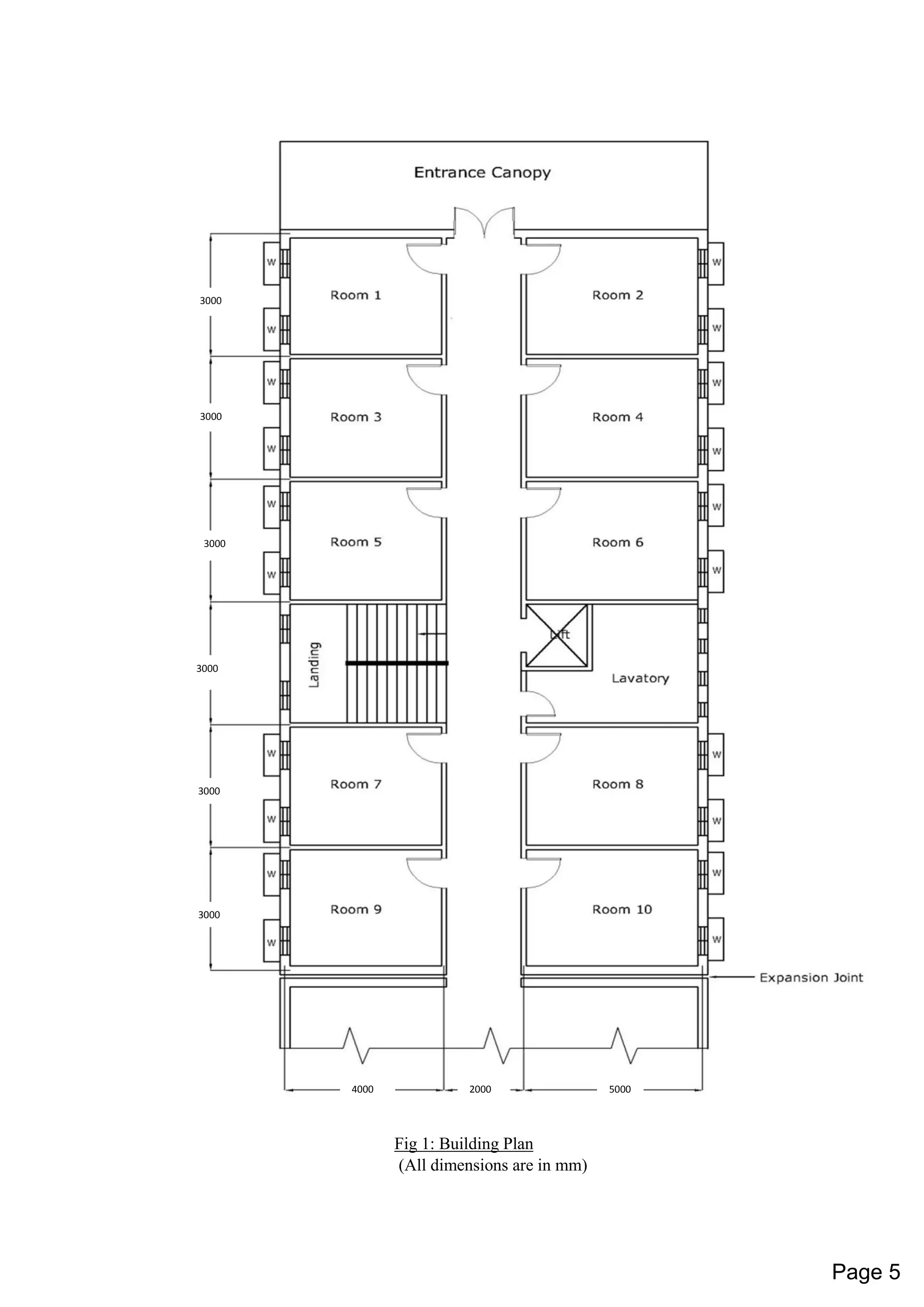 5000
2000
4000
Fig 1: Building Plan
(All dimensions are in mm)
3000
3000
3000
3000
3000
3000
Page 5
 