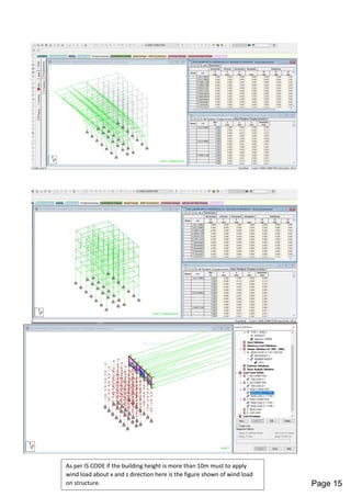 As per IS CODE if the building height is more than 10m must to apply
wind load about x and z direction here is the figure shown of wind load
on structure. Page 15
 