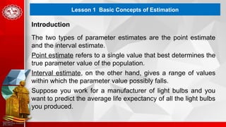 G11SPQ4 Lesson 1 Basic Concepts of Estimation 2024 03 11.pptx