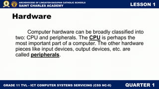 Grade 11 - TVL - Computer system servicing | PPTX