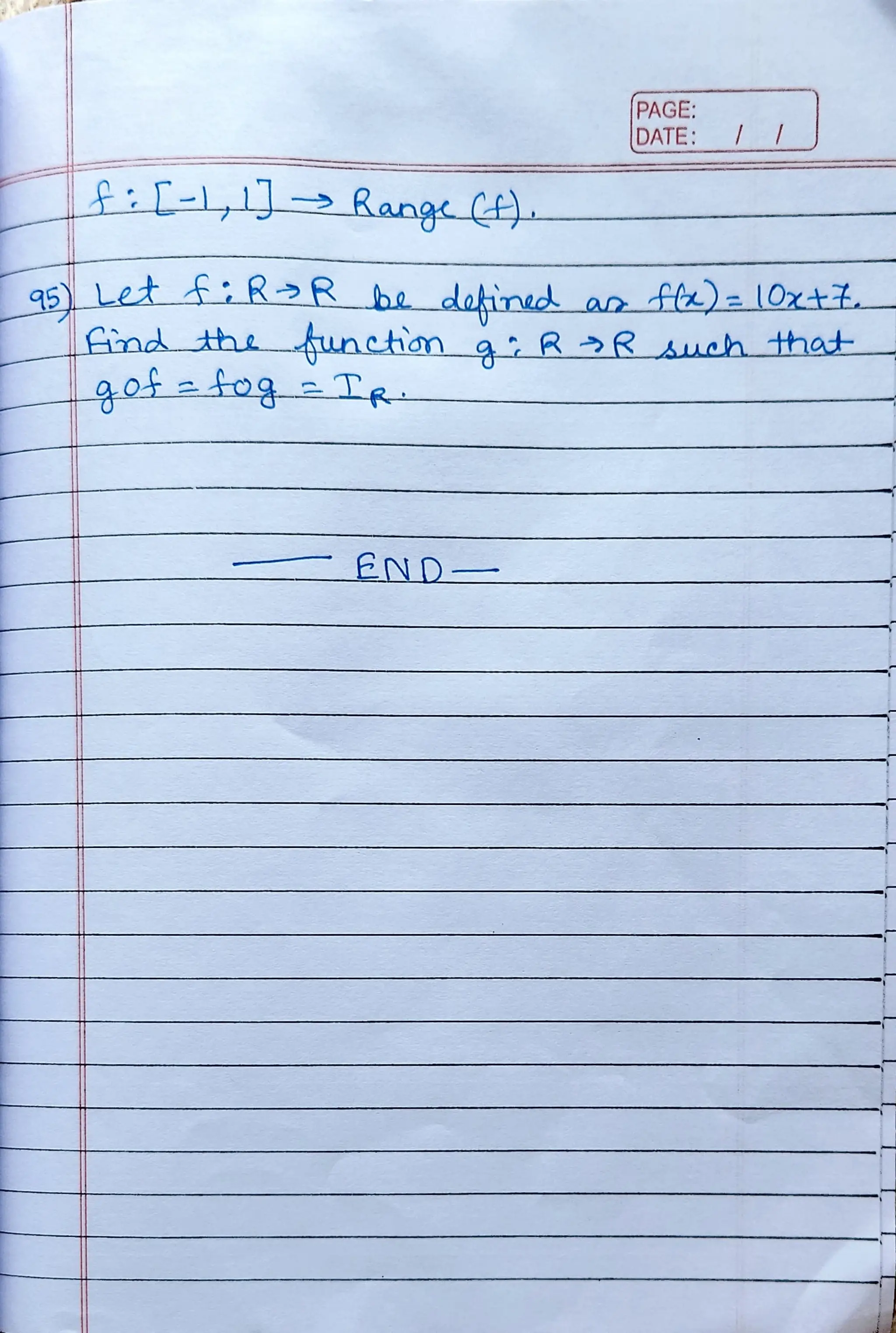 CBSE Grade 12 Mathematics Ch 2 Functions Worksheet (RDS)