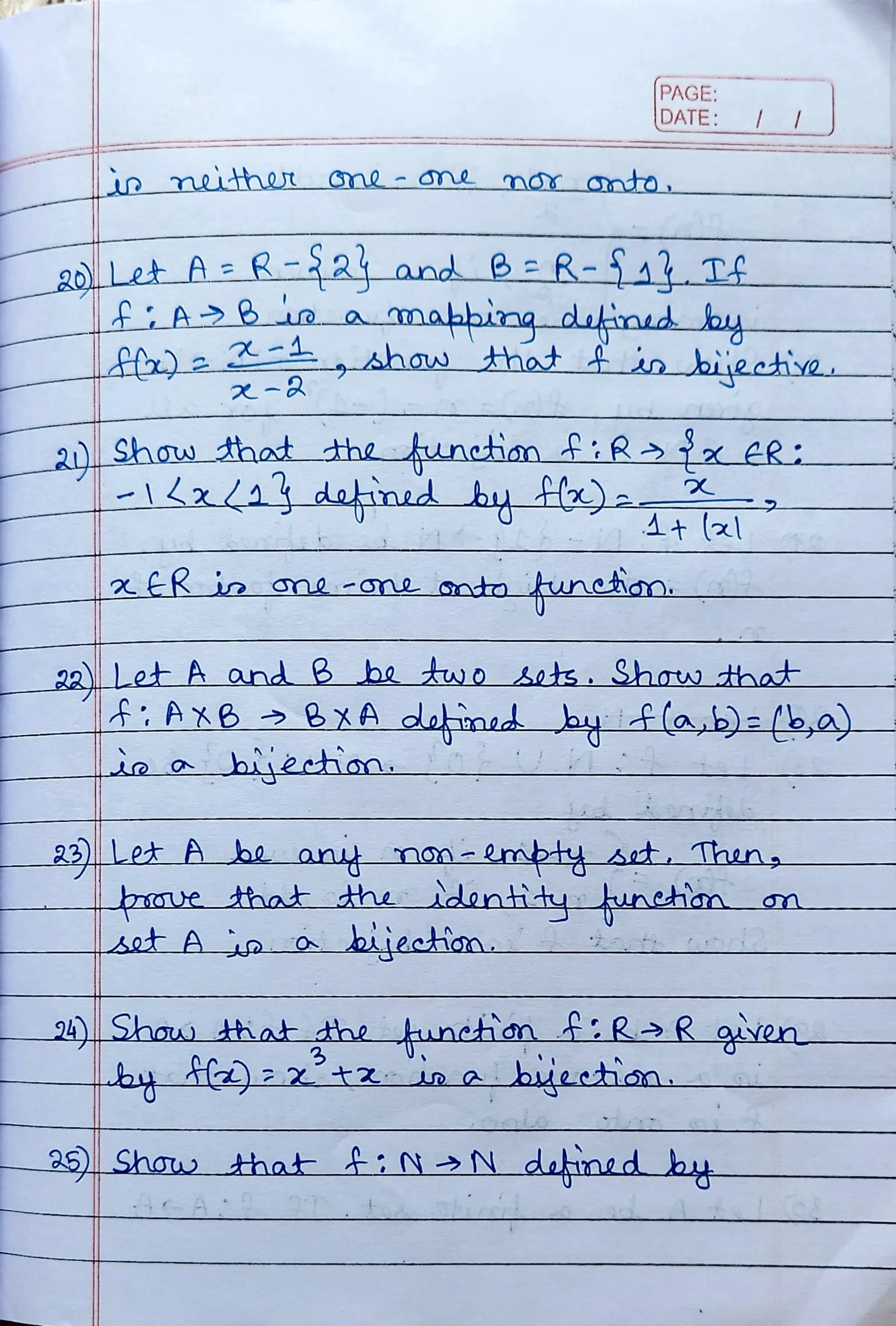 CBSE Grade 12 Mathematics Ch 2 Functions Worksheet (RDS)