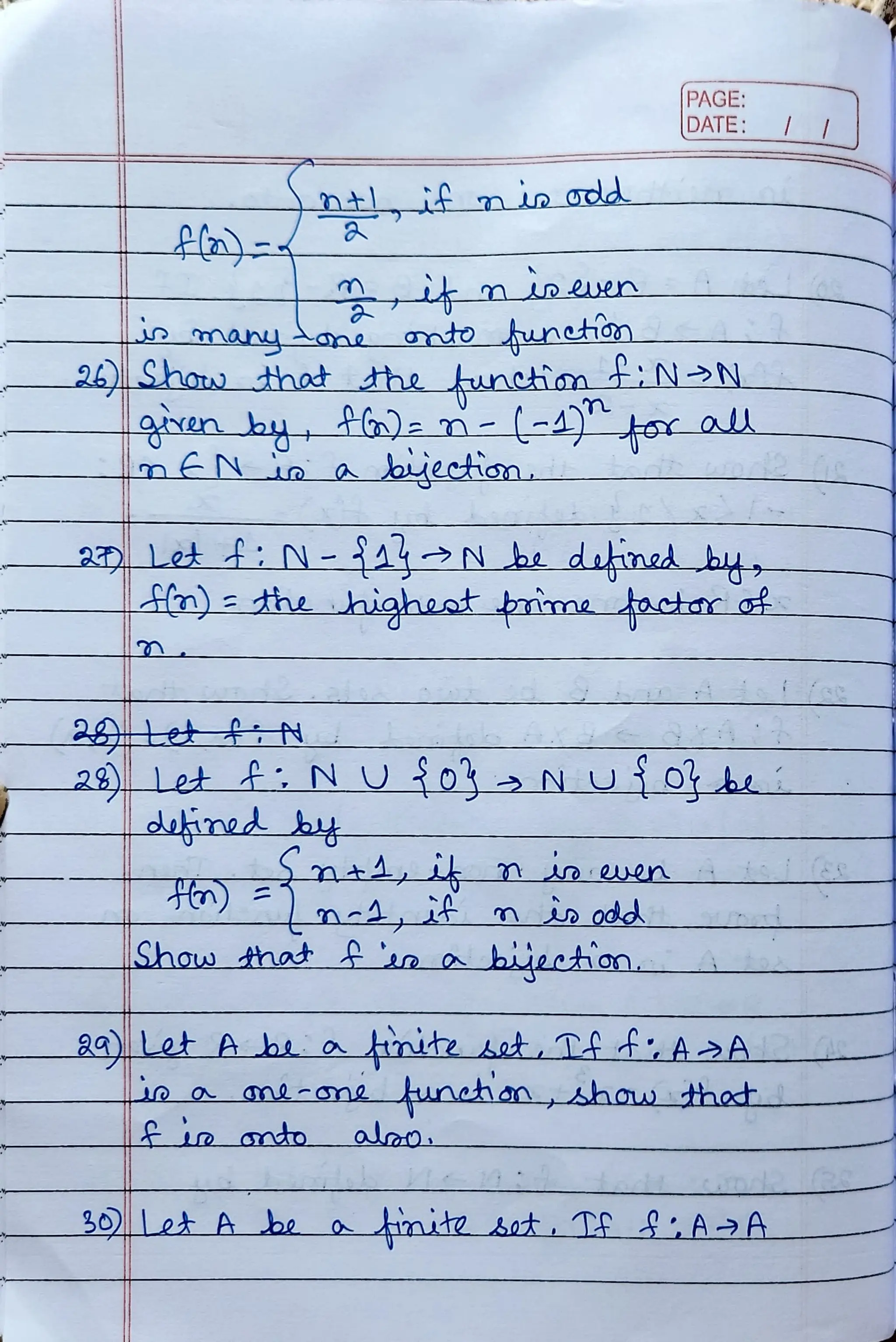 CBSE Grade 12 Mathematics Ch 2 Functions Worksheet (RDS)