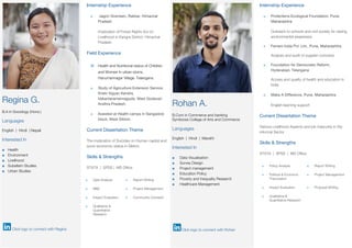 Regina Rohan TISS Hyderabad M.A DS Cohort 2020: Placement Brochure | PDF