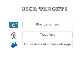Photographers
Travellers
Active users of social web apps
 