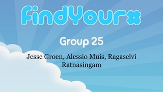 Group 25
Jesse Groen, Alessio Muis, Ragaselvi
Ratnasingam
 