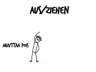 Aus/ziehen
Muuttaa pois
 