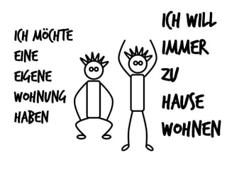 Ich möchte
eine
eigene
wohnung
haben
Ich will
immer
zu
Hause
wohnen
 