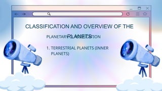 Planetary Classification Group one powerpoint presentation astronomy | PPTX