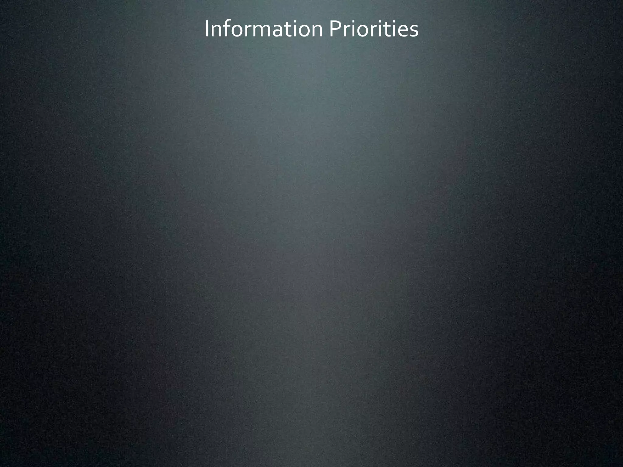 Information*Priorities 
 