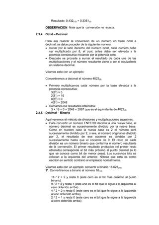 Conversión Entre Sistemas de Numeración