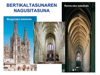 BERTIKALTASUNAREN NAGUSITASUNA Reims-eko katedrala Burgoseko katedrala 