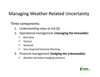 Managing Weather Risk in Uncertain Times
