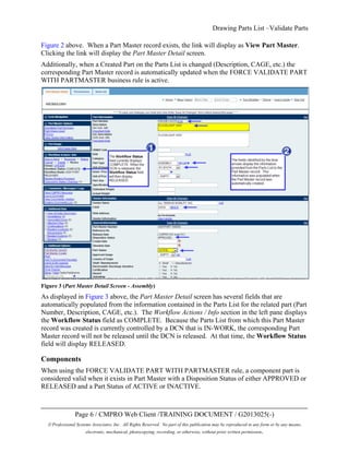 CMPRO Process Guide: Drawing Parts List – Validate Parts | PDF