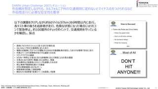 ?2016 Toyota InfoTechnology Center Co., Ltd.?2016 Toyota InfoTechnology Center Co., Ltd.
DARPA Urban Challenge 2007쥮`
н֑붨ʤ⡢ե˥ݤνͨҎtˏʤȥޥʥĤʤ
нֵФ˱ҪʰȫԤҪ
13
http://archive.darpa.mil/grandchallenge/docs/Urban_Challenge_Team_Welcome_Meeting.pdf,
顢Ԅ\ܞ ƥɤҪؼg,2015
? ֱǰ뤨줿ߥåˏäӋ
? ե˥ݤνͨҎtˏä
? }Ԅ܇ȥץɥ饤Ф\ܞ30̨ք\ܞߤڤФhǰȫ
? ߥک`܇IФ·ؤκ
? 饦ɥХȤͨ^
? 4һrֹͣˤ뵽혤ˏꤸkŤˤ뽻ͨ^
? ˤź?RˏꤸtֹͣkM
? ܇Ϥʤ܇IȤΥߥ󥰤{
? ֹͣ܇IϺܤƤͨ^
? 2܇·ˤU`
? ٶȤJRٶ{
? XĿ줿v܇v܇ک`̽v܇
¤n}򥯥ꥢʤs60ޥ(97km)6rgڤС
ƥ܇׷EߤСΣꓤ״BˤʤäϤˤϥ⥳
Ǿoֹͣs100wΥåݥȤǡͨҎtؤäƤ
_J
Gg󥻥ߥʩ`
 
