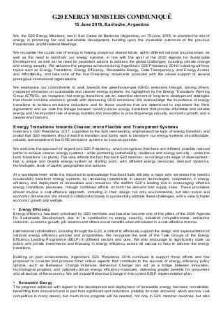 G20 Energy Ministerial Communique- Argentina 15 June Slide 1