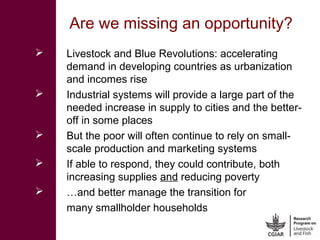 CGIAR Research Program on Livestock and Fish: Achieving proof of scale for food security and poverty reduction