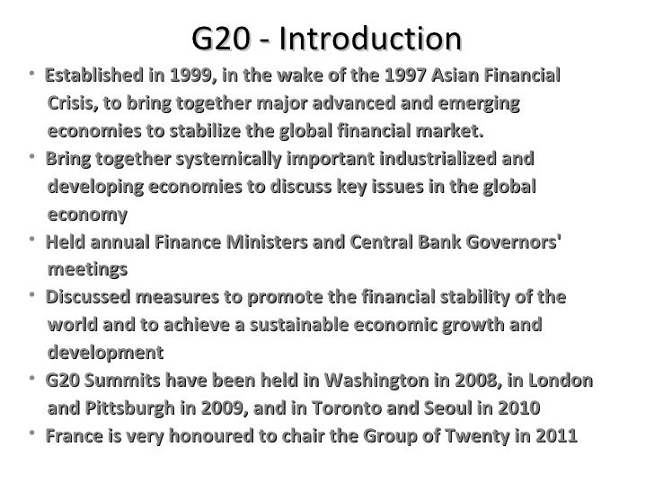 make an assignment on the topic of g 20 summit