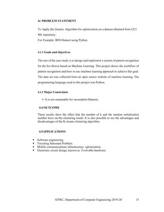 Genetic Algorithm for optimization on IRIS Dataset REPORT pdf | PDF ...