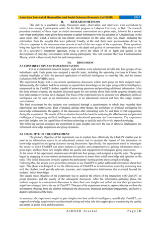 Experiment Conversation Example Experiment on How AI Can Help to Improve the Knowledge in Everyday ...