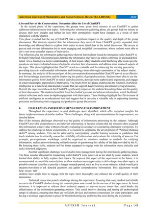 Experiment Conversation Example Experiment on How AI Can Help to Improve the Knowledge in Everyday ...