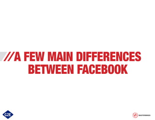 / A FEW MAIN DIFFERENCES
/

BETWEEN FACEBOOK

MASTERMINDS

 