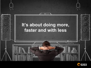 It’s about doing more,
faster and with less
 