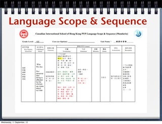 Language Scope & Sequence
Wednesday, 11 September, 13
 