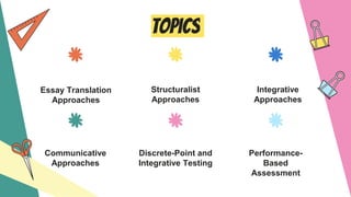 Approach to language testing | PPTX