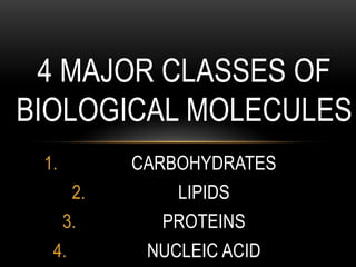 Comprehensive Overview of Biological Molecules and Their Functions in ...