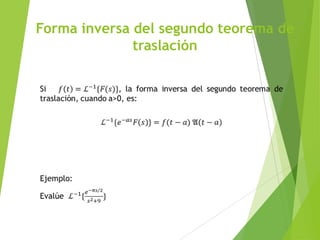 Forma inversa del segundo teorema de
traslación
 