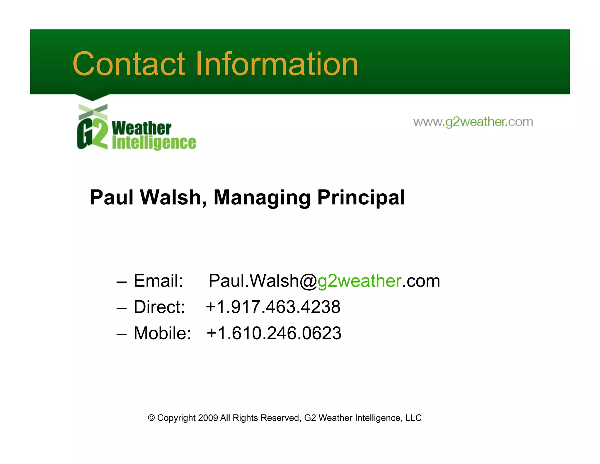 The Impact of Weather on Consumer Demand