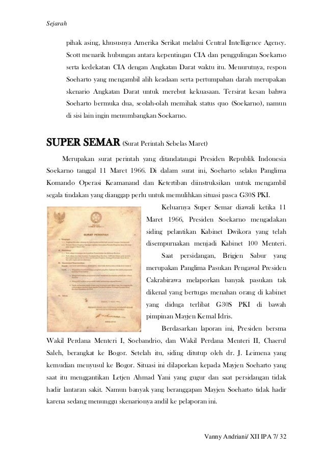 G30 S PKI dan Supersemar serta Disintegrasi Bangsa