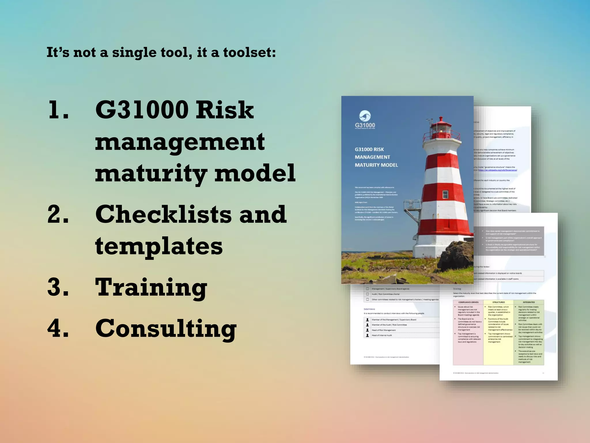Alex Sidorenko talks about the new G31000 risk management maturity ...