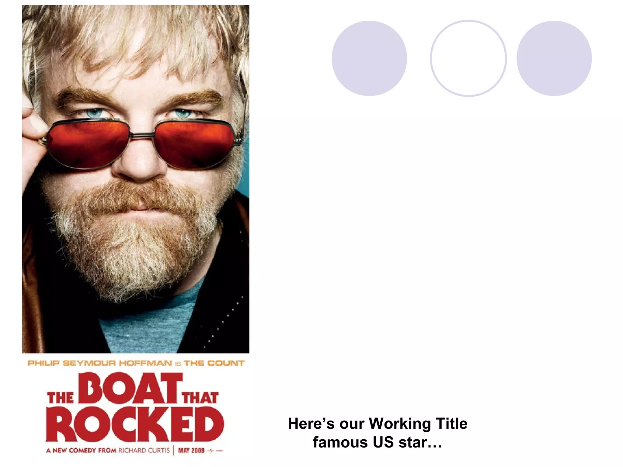 Here’s our Working Title
   famous US star…
 