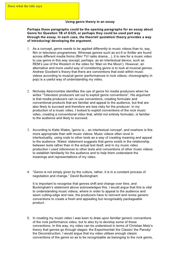 Essay on different genres of music