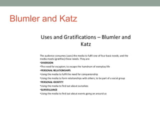 Blumler and Katz
 
