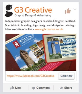 G3 Creative graphic design agency on facebook