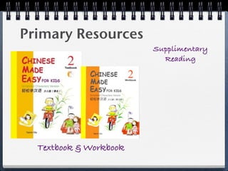 Primary Resources
                        Supplimentary
                          Reading




  Textbook & Workbook
 
