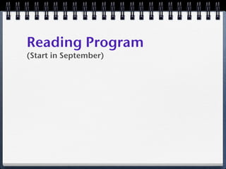 Reading Program
(Start in September)
 