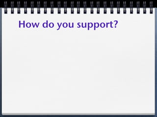 How do you support?
 